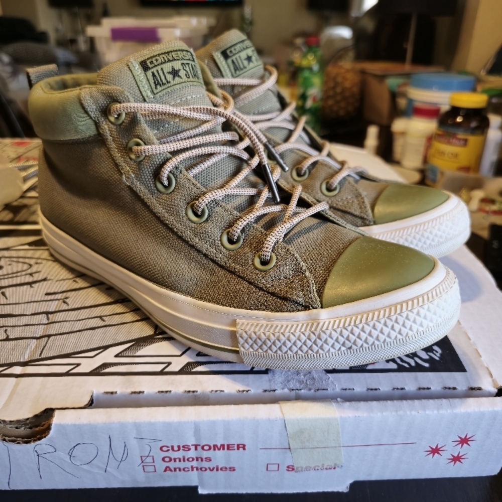 Converse Olive Green High-Top Sneakers